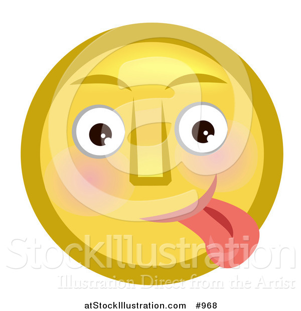 Illustration of an Emoticon Sticking Tongue out