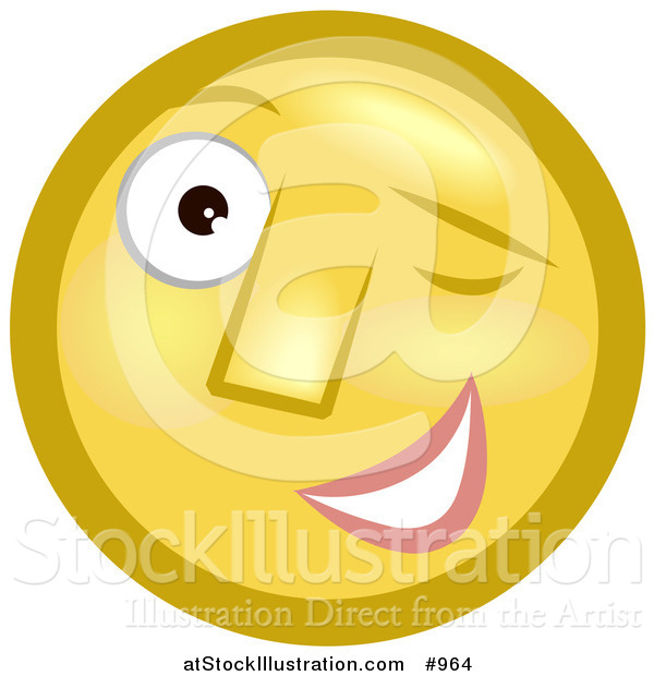 Illustration of an Emoticon Winking