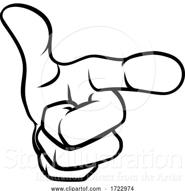 Illustration of Cartoon Pointing Hand