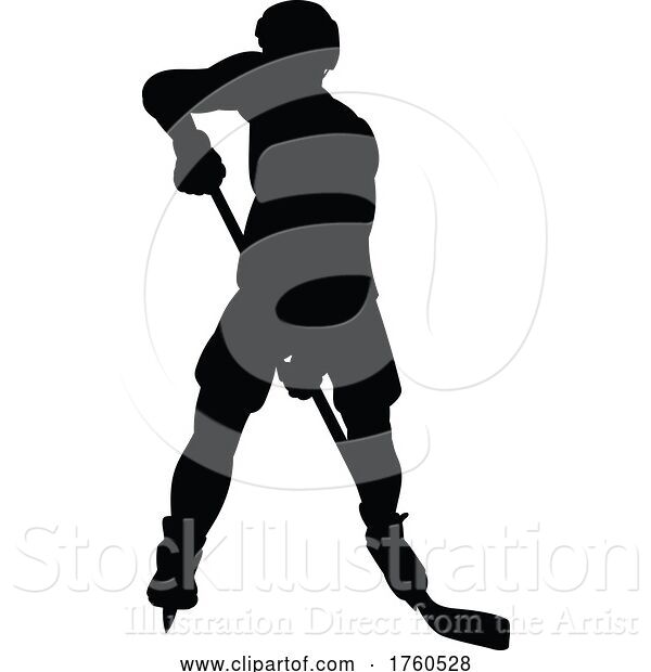 Illustration of Hockey Player Silhouette
