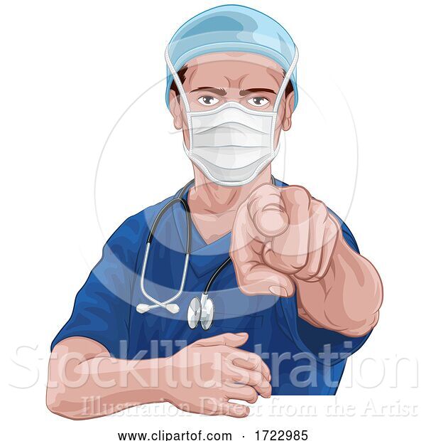 Illustration of Nurse Doctor Pointing Your Country Needs You