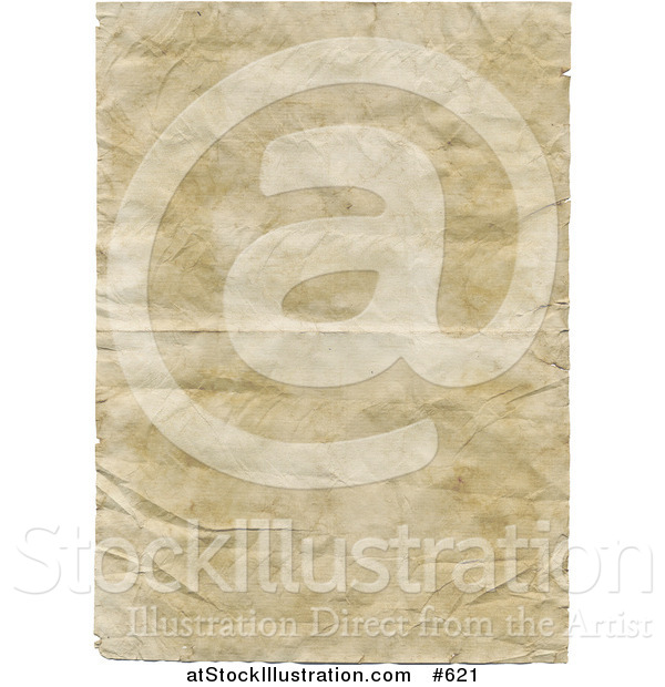 Illustration of Old Parchment Paper with Wrinkle and Crinkles