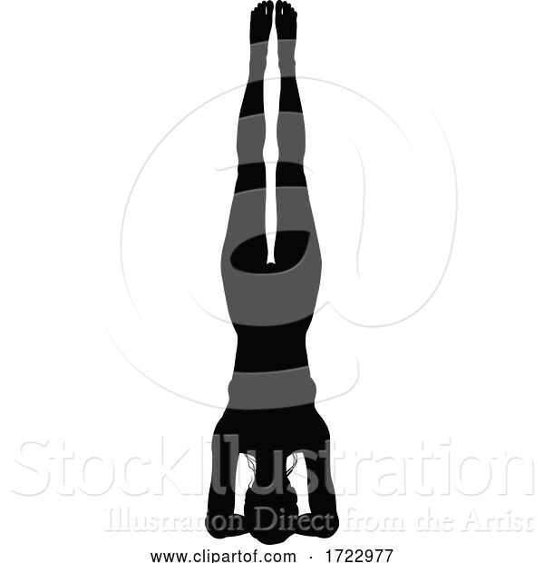 Illustration of Yoga Pilates Pose Lady Silhouette
