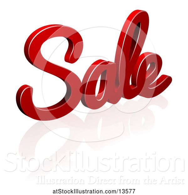 Vector Illustration of 3d Red Sale Text Design with a Reflection