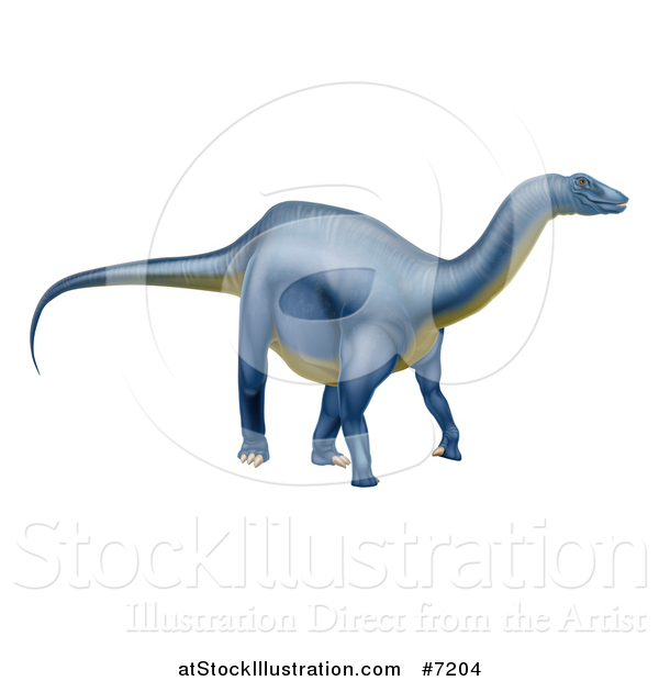 Vector Illustration of a 3d Blue Diplodocus Dinosaur