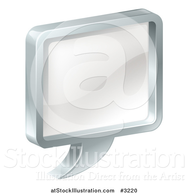 Vector Illustration of a 3d Chome and Glass Chat Balloon