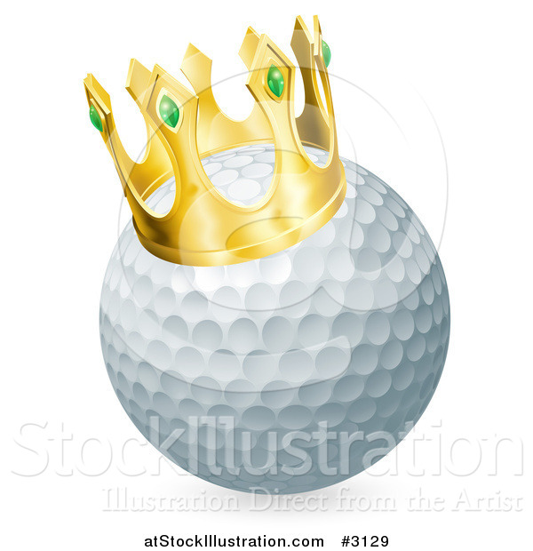 Vector Illustration of a 3d Crowned Golf Ball