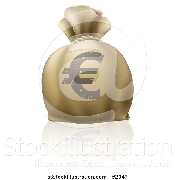 Vector Illustration of a 3d Euro Bank Money Sack