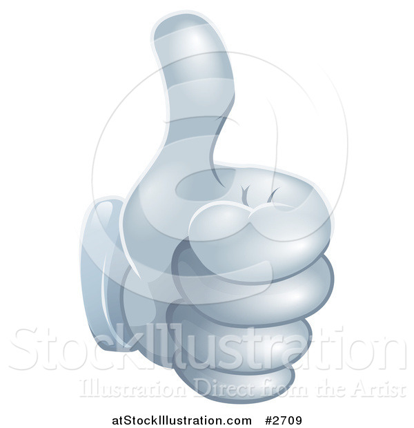 Vector Illustration of a 3d Gloved Hand Holding a Thumb up