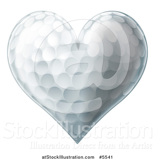 Vector Illustration of a 3d Heart Shaped Golf Ball