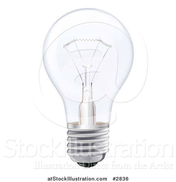 Vector Illustration of a 3d Incandescent Light Bulb
