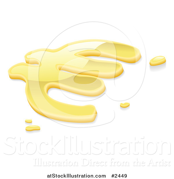 Vector Illustration of a 3d Liquid Gold Euro Symbol