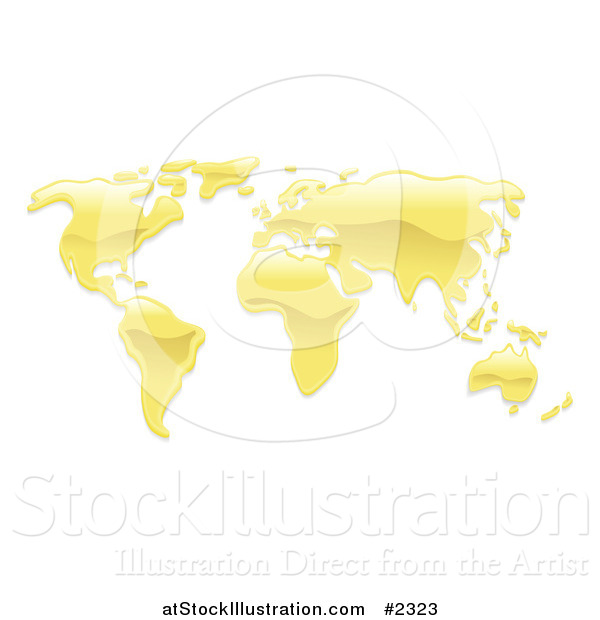 Vector Illustration of a 3d Melted Gold Atlas