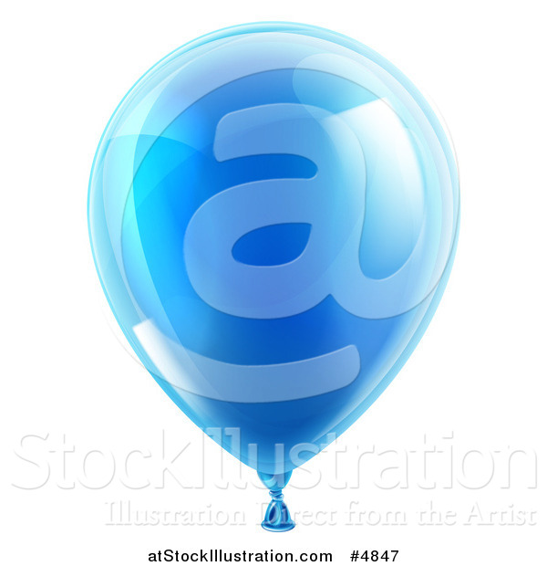 Vector Illustration of a 3d Reflective Blue Party Balloon