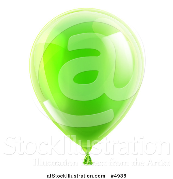 Vector Illustration of a 3d Reflective Lime Green Party Balloon