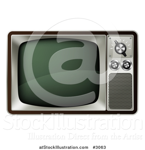 Vector Illustration of a 3d Retro Box Television