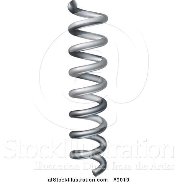Vector Illustration of a 3d Silver Coil Spring