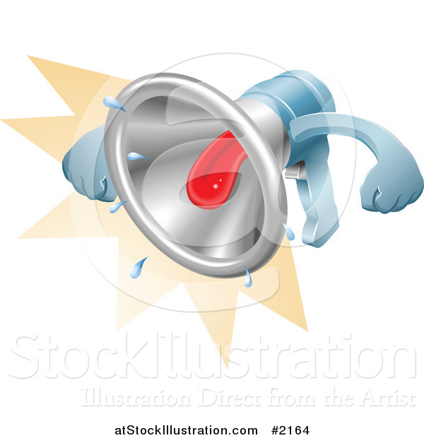 Vector Illustration of a 3d Spitting Megaphone