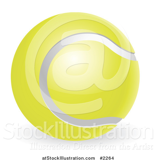Vector Illustration of a 3d Traditional Tennis Ball