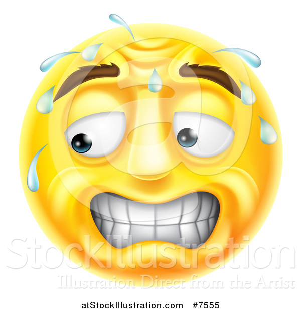 Vector Illustration Of A 3d Yellow Smiley Emoji Emoticon Face Looking