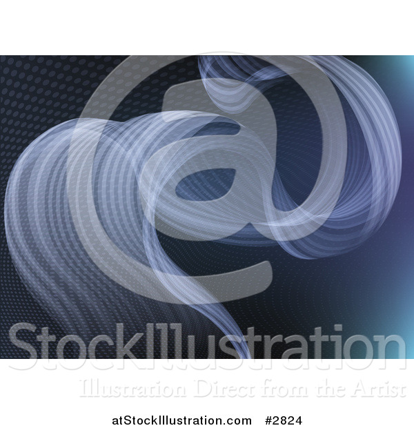 Vector Illustration of a Abstract Blue Smoke Wave Background