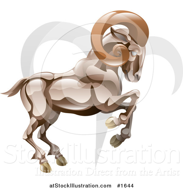 Vector Illustration of a Aries the Ram with the Zodiac Symbol