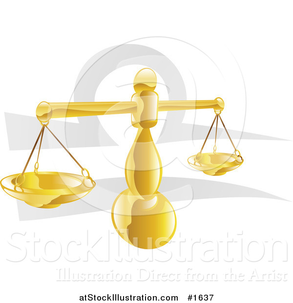 Vector Illustration of a Balanced Libra Scale with the Zodiac Symbol