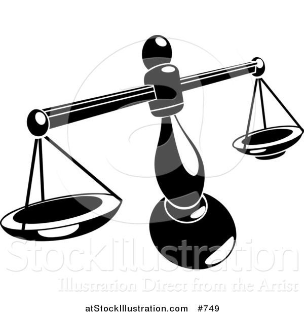 Vector Illustration of a Balancing Weighing Scale