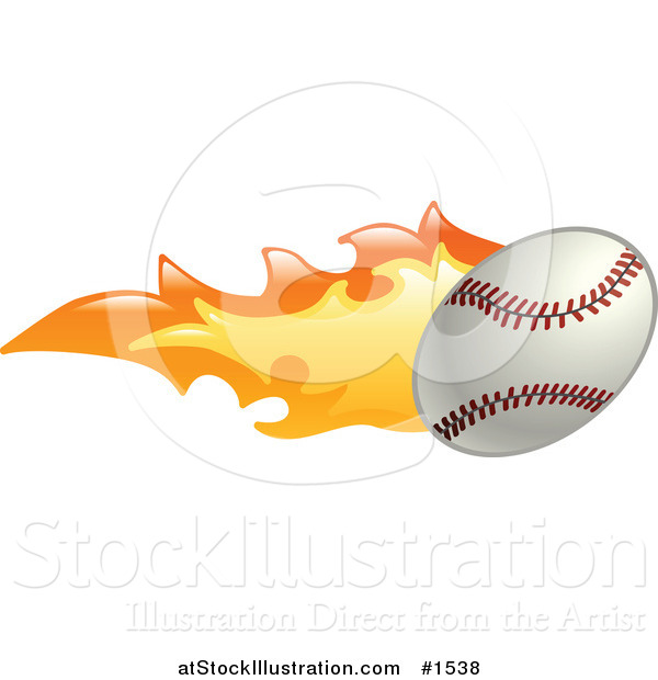 Vector Illustration of a Baseball on Fire