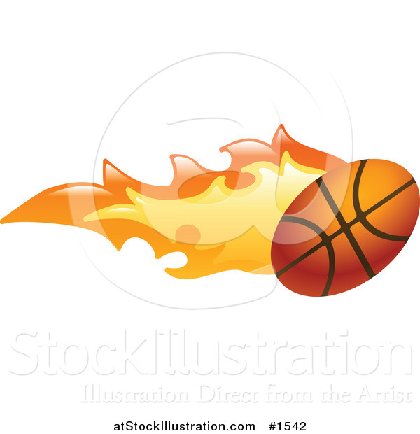 Vector Illustration of a Basketball on Fire