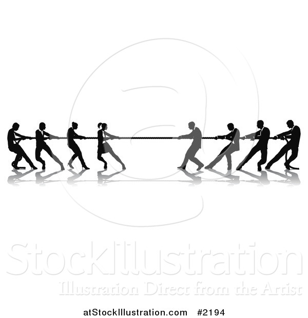 Vector Illustration of a Battle of Tug of War