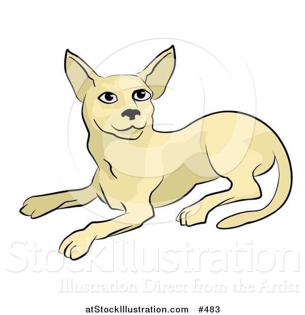 Vector Illustration of a Beige Cat