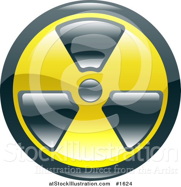 Vector Illustration of a Black and White Radiation Symbol