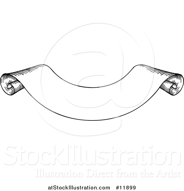 Vector Illustration of a Black and White Vintage Banner Design Element