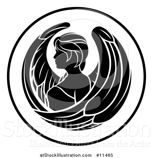 Vector Illustration of a Black and White Zodiac Horoscope Astrology Virgo Circle Design