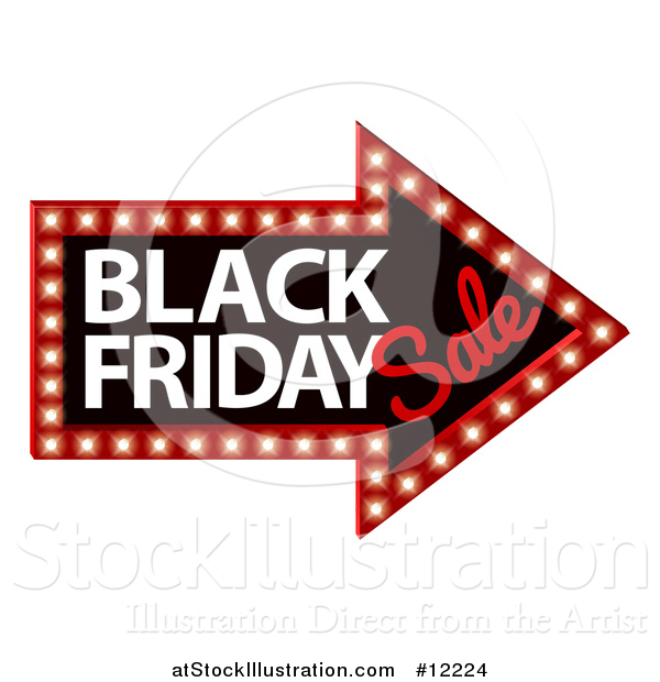 Vector Illustration of a Black Friday Sale Arrow Marquee Sign