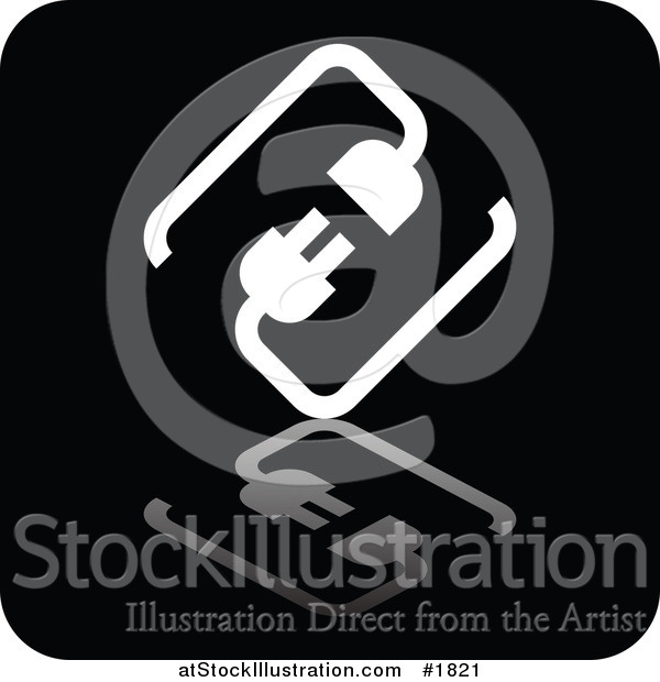 Vector Illustration of a Black Silhouette Cable Connection App Icon