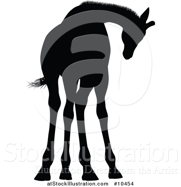 Vector Illustration of a Black Silhouetted Giraffe