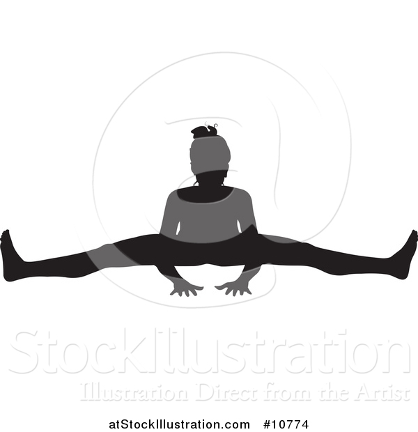 Vector Illustration of a Black Silhouetted Woman in a Yoga Pose