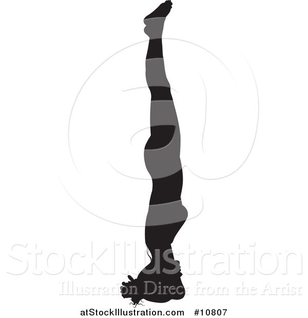 Vector Illustration of a Black Silhouetted Woman in a Yoga Pose