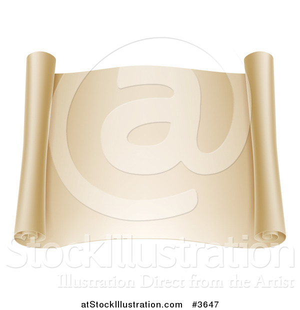 Vector Illustration of a Blank Open Scroll