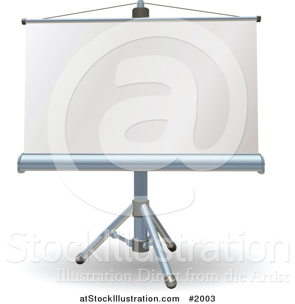 Vector Illustration of a Blank Presentation Roller Screen