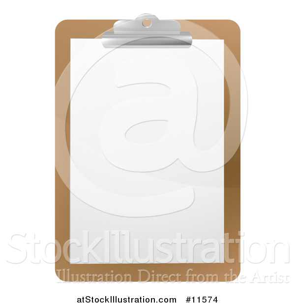 Vector Illustration of a Blank Sheet of Paper on a Clipboard