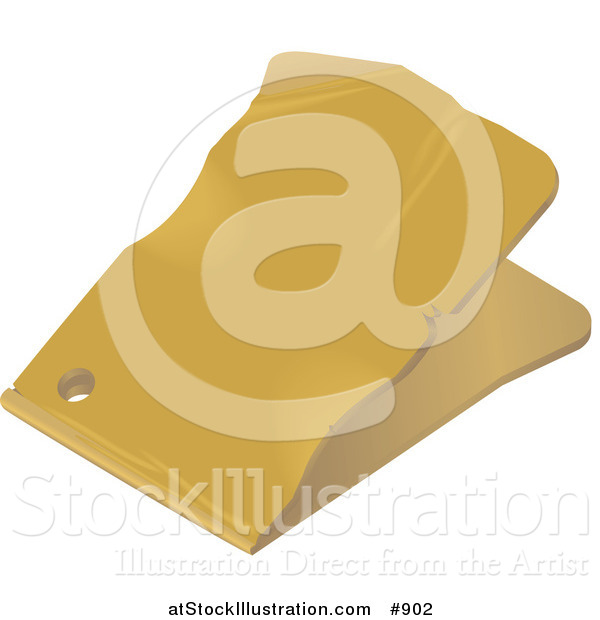 Vector Illustration of a Blank Yellow Sales Tag with Wrinkles and a Punch Hole
