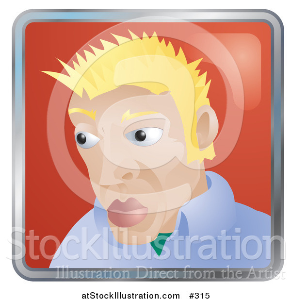 Vector Illustration of a Blond Caucasian Man