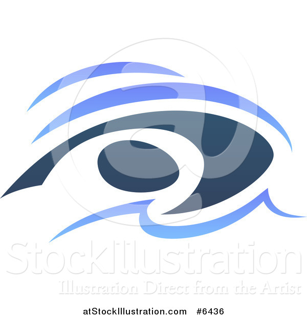 Vector Illustration of a Blue Abstract Swimmer Doing the Butterfly in Waves