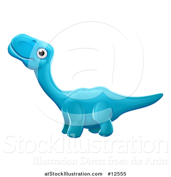 Vector Illustration of a Blue Apatosaurus Dino