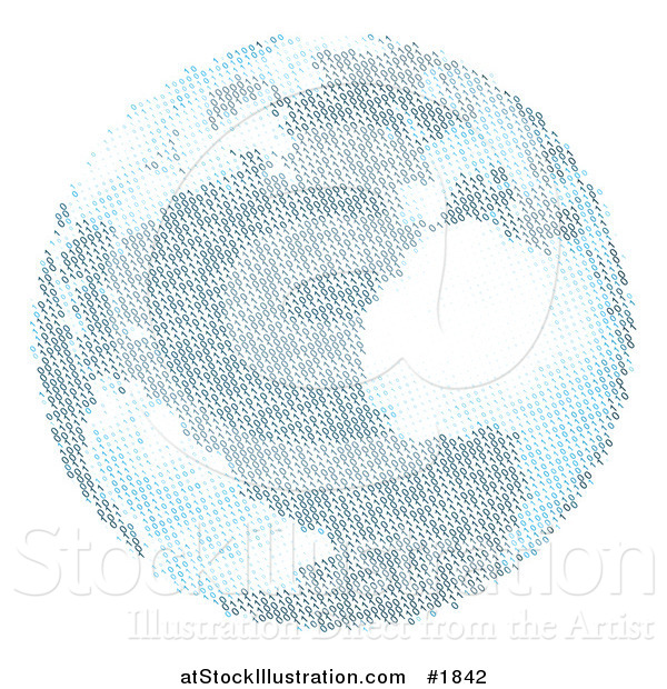 Vector Illustration of a Blue Binary Globe