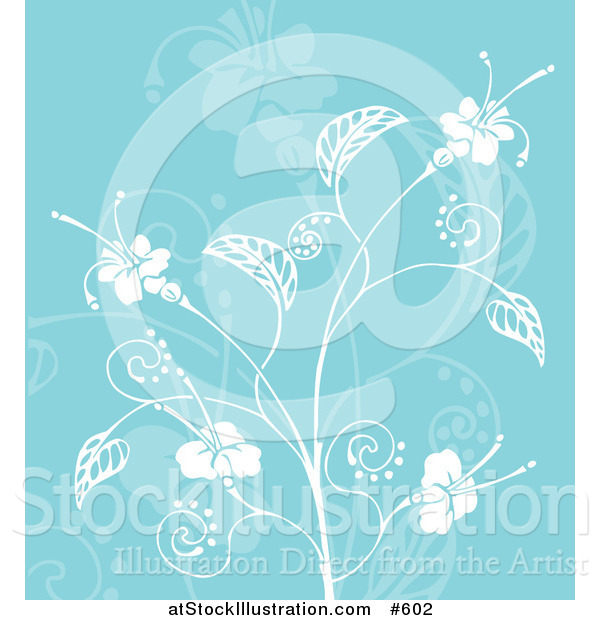 Vector Illustration of a Blue Flower Background