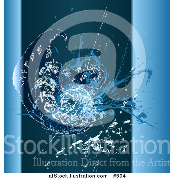 Vector Illustration of a Blue Grunge Fractal
